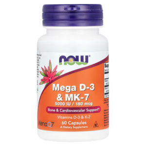 NOW Foods, Mega D-3 & MK-7, 60 Capsules